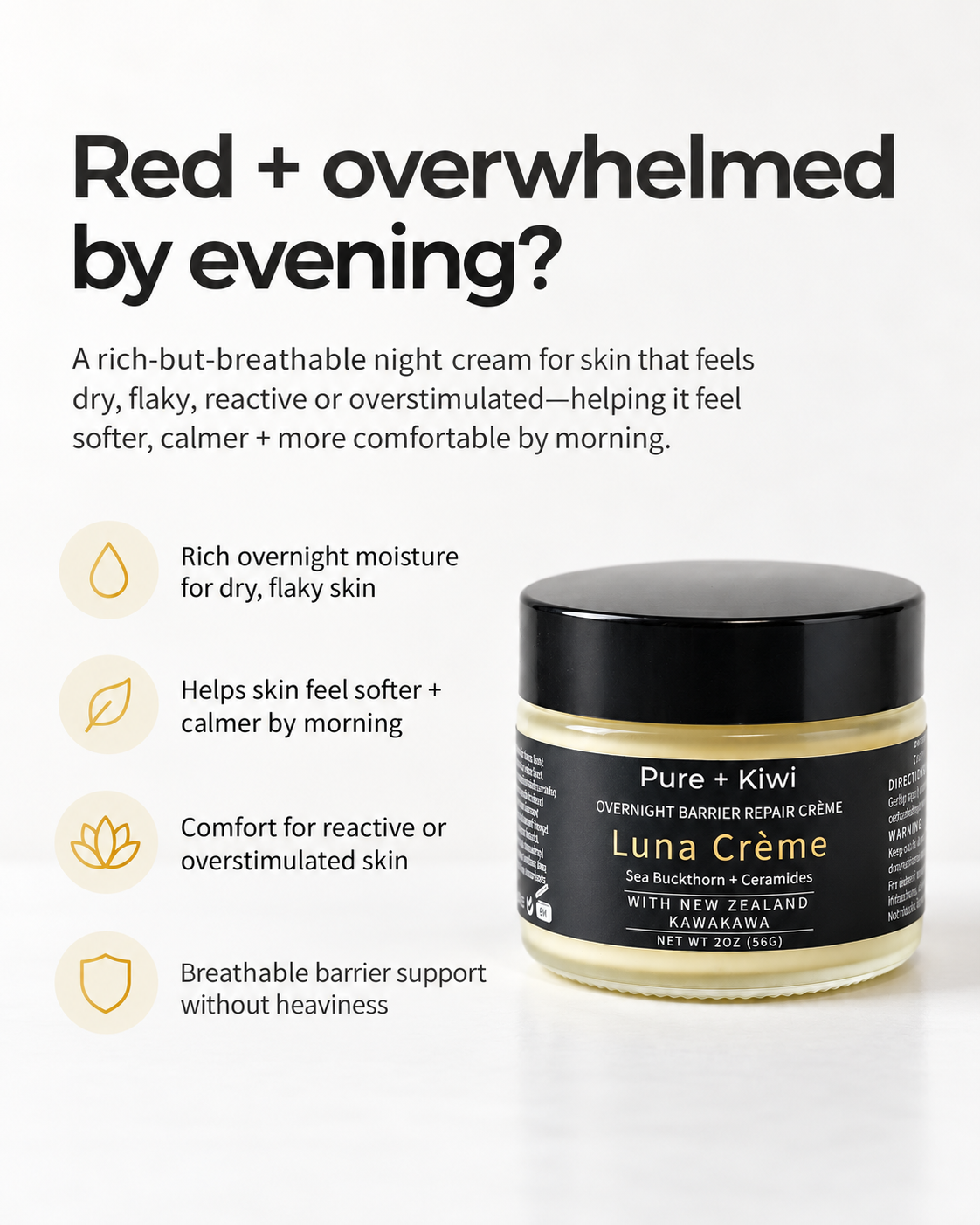 Luna Crème - Night Cream for Sensitive + Reactive Skin